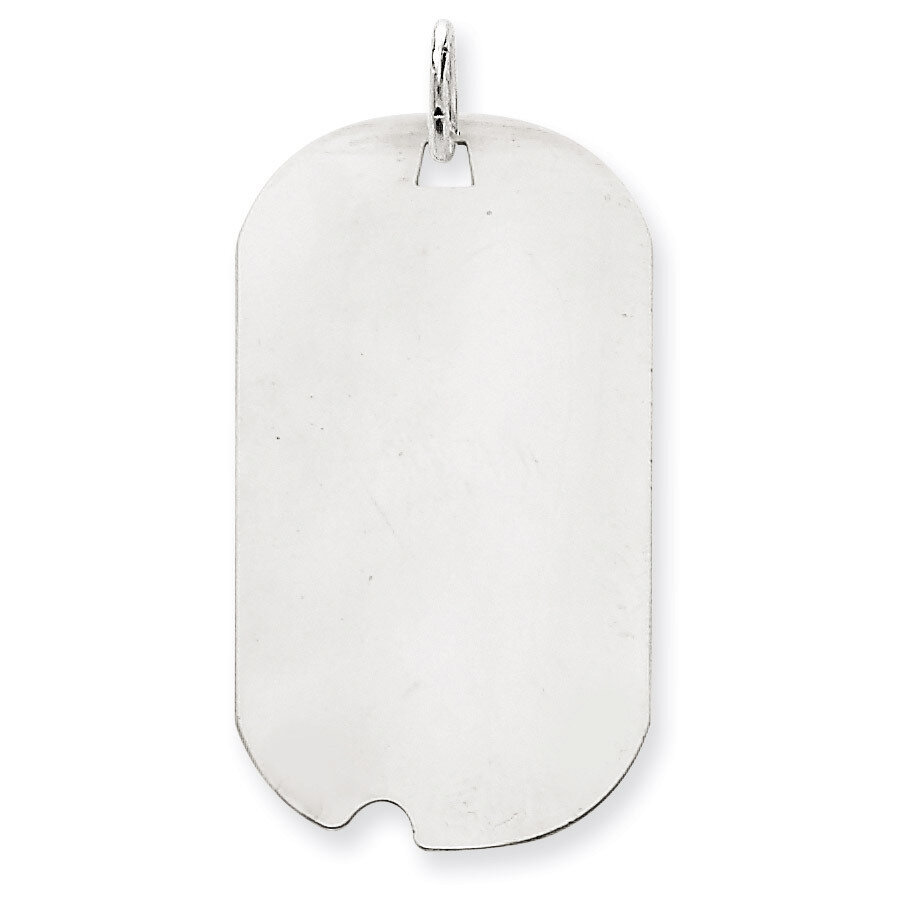 Plain .027 Gauge Engravable Dog Tag with Notch Disc Charm 14k White Gold XWM599/27, MPN: XWM599/27,…