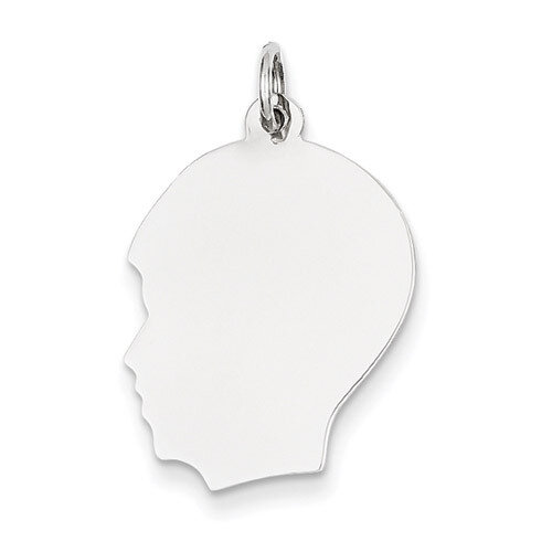 Plain Medium Facing Left Engravable Boy Charm 14k White Gold XWM61/35, MPN: XWM61/35, 883957384320