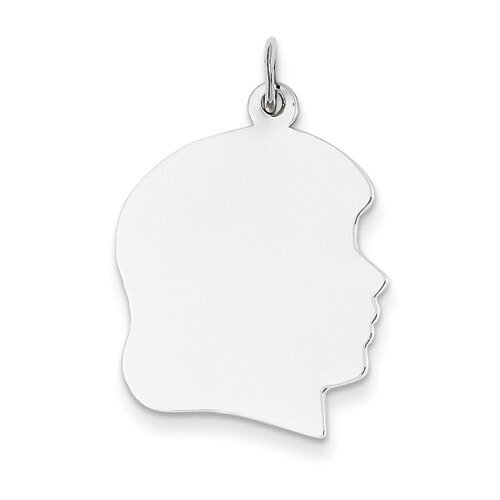 Plain Large Facing Right Engravable Girl Charm 14k White Gold XWM66/11, MPN: XWM66/11, 883957451466