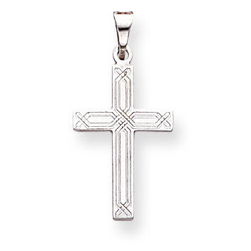 Solid Cross Pendant 14k White Gold XWR28, MPN: XWR28, 883957507323