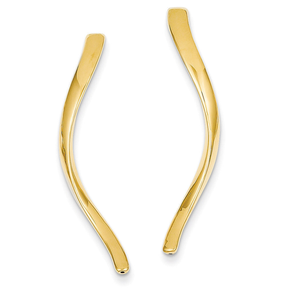 Long Curled Post Earrings 14k Gold XY1011, MPN: XY1011, 191101545566