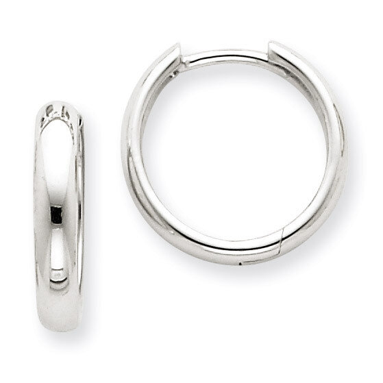 Hinged Hoop Earrings 14k White Gold XY1122