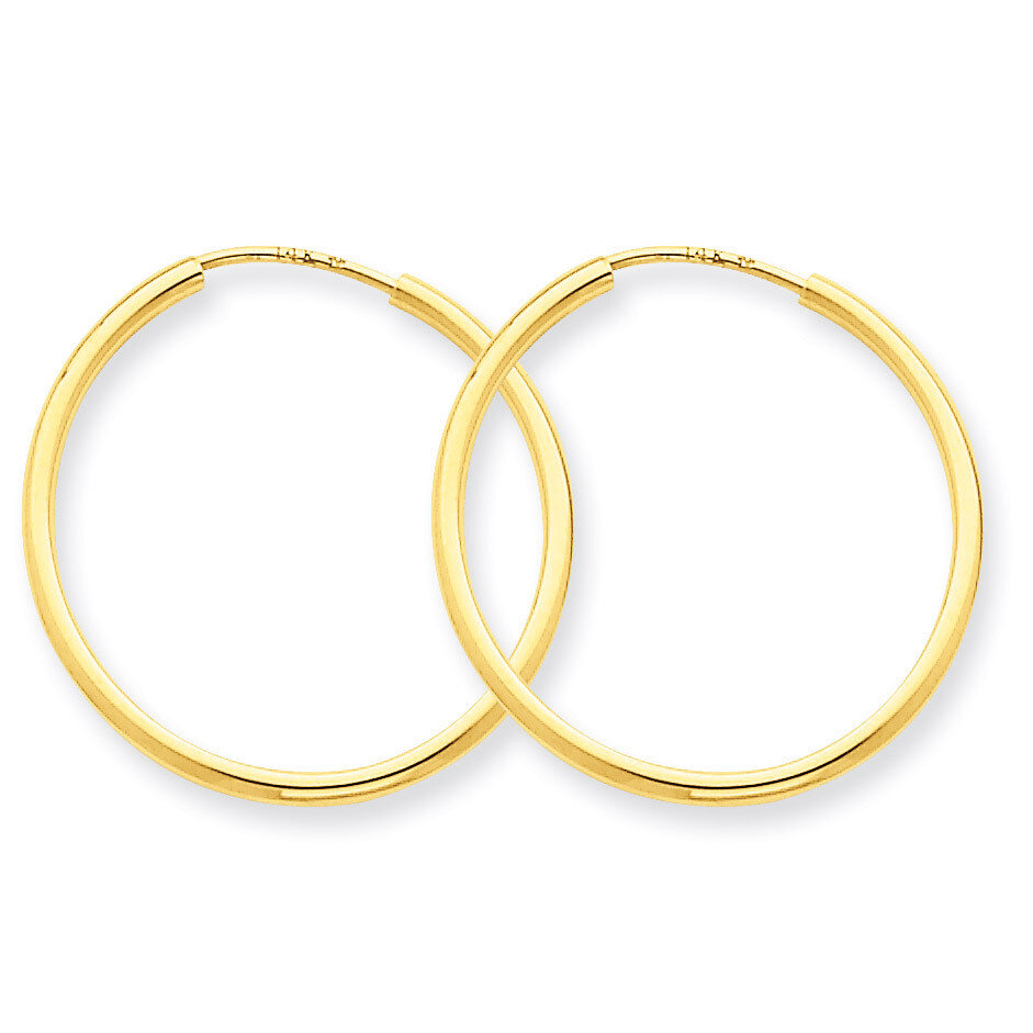 1.5mm Polished Round Endless Hoop Earrings 14k Gold XY1160