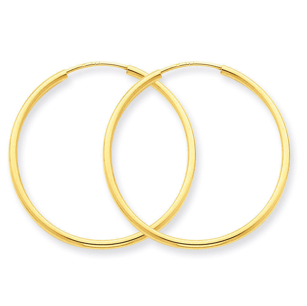 1.5mm Polished Round Endless Hoop Earrings 14k Gold XY1161