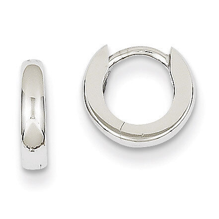 Polished Hinged Hoop Earrings 14k White Gold XY191, MPN: XY191, 403373810328