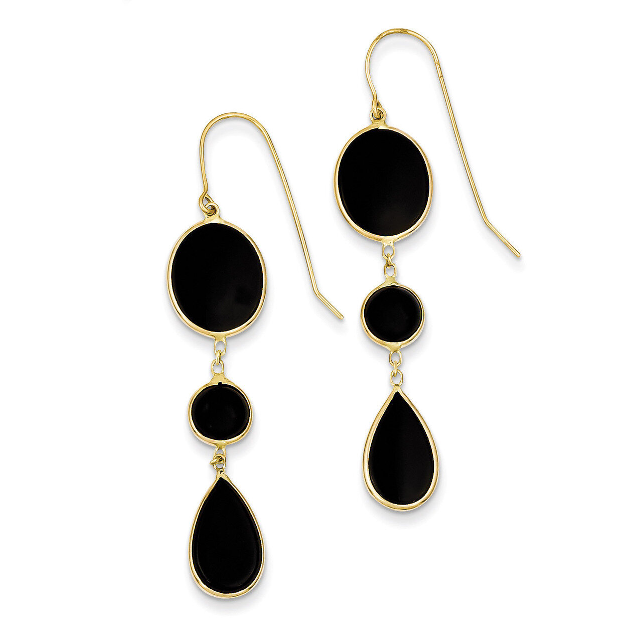 Onyx Geometric Dangle Earrings 14k Gold XY823, MPN: XY823, 886774134246