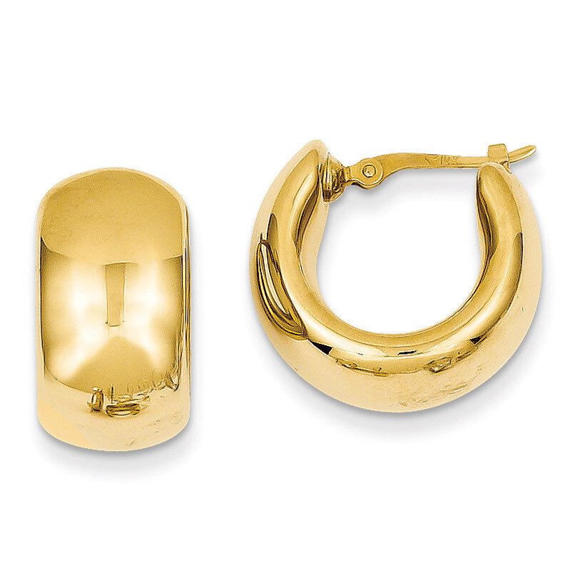 Wide Puffed Hoop Earrings 14k Gold XY900