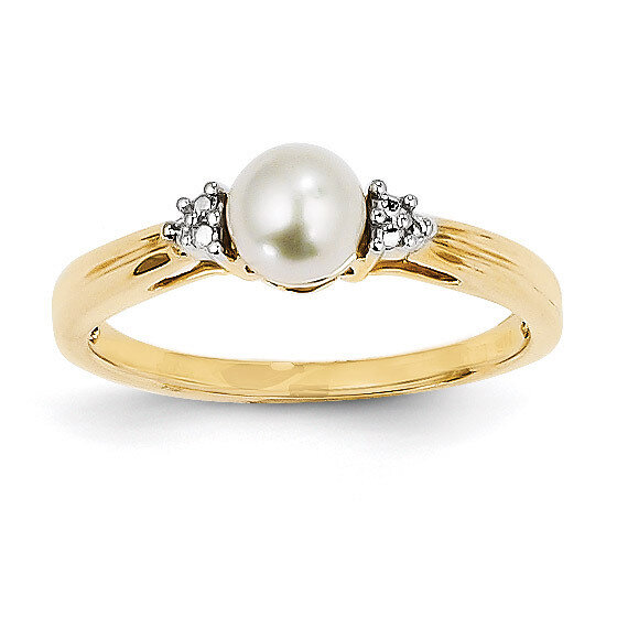 Diamond and Cultured Pearl Ring 14k Gold Y11646AA