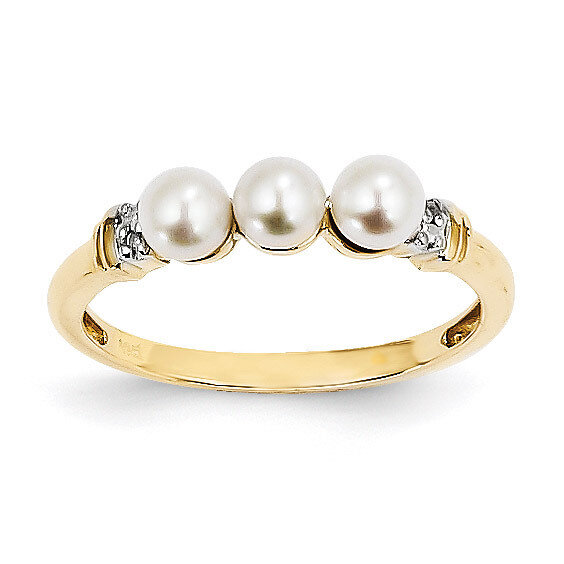 Diamond and Cultured Pearl Ring 14k Gold Y11654AA