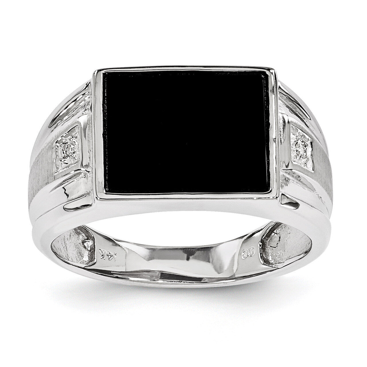 Diamond men's ring 14k White Gold Y1543AA