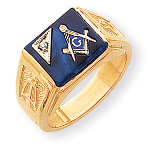Diamond Men's Masonic Ring 14k Gold Y1586A