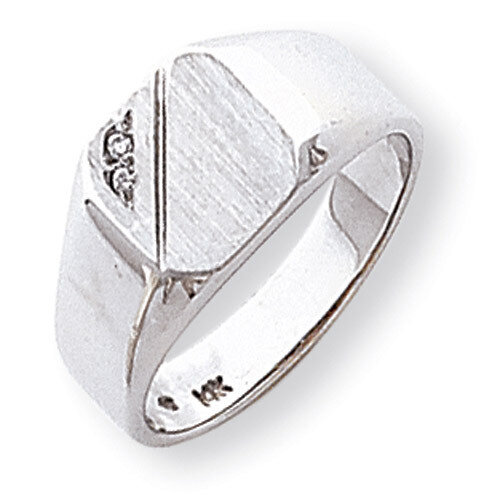 Solid Signet Ring 14k White Gold Y1626, MPN: Y1626, 191101546198