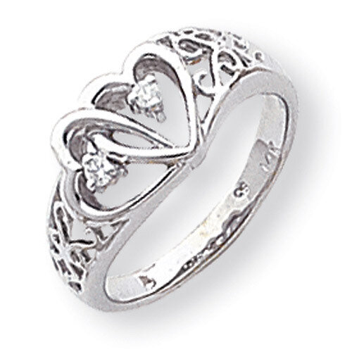 Diamond heart ring 14k White Gold Y1730AA