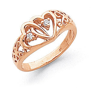 Diamond heart ring 14k Rose Gold Y1731AA