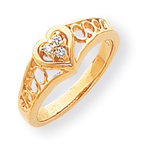 Diamond Heart Ring 14k Gold Polished Y1732AA