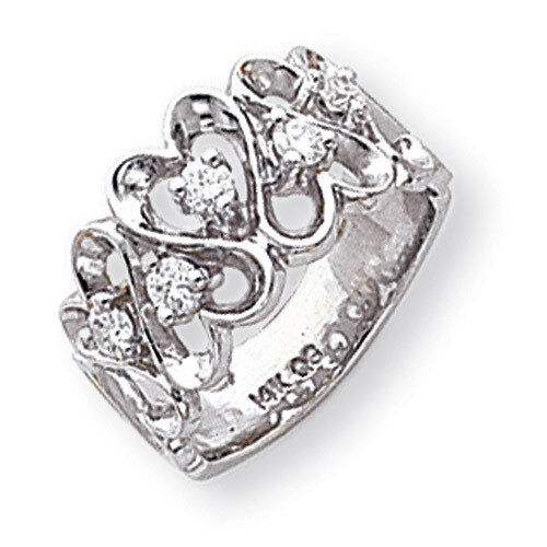 Diamond heart ring 14k White Gold Y1736AA