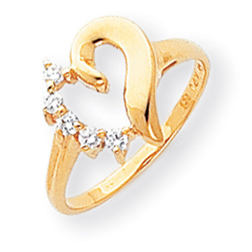 Diamond Heart Ring 14k Gold Polished Y1755AA
