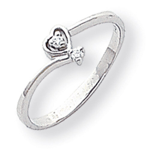 Polished Diamond heart ring 14k White Gold Y1772AA