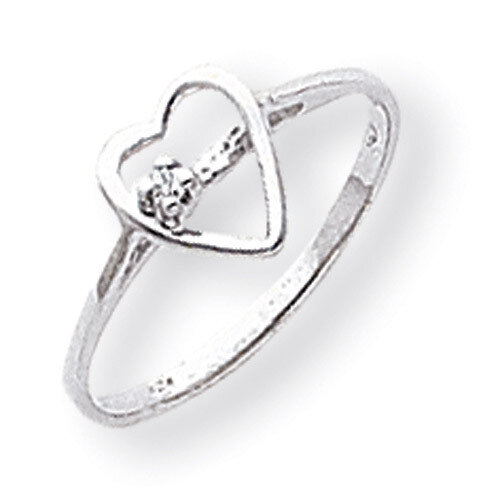 Polished Diamond heart ring 14k White Gold Y1778AA, MPN: Y1778AA, 191101547027