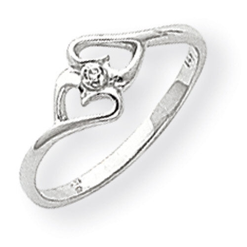 Polished Heart Ring Mounting 14k White Gold Y1787