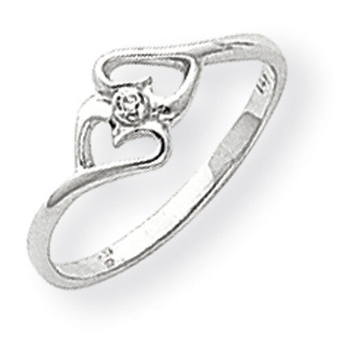 Polished Diamond Heart Ring 14k White Gold Y1787AA, MPN: Y1787AA, 191101547225