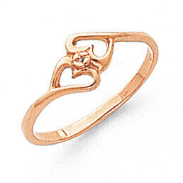 Polished Diamond Heart Ring 14k Rose Gold Y1788AA