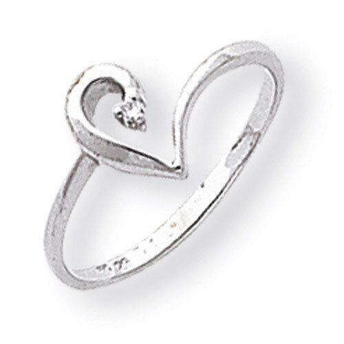 Polished Diamond heart ring 14k White Gold Y1829AA, MPN: Y1829AA, 191101547508