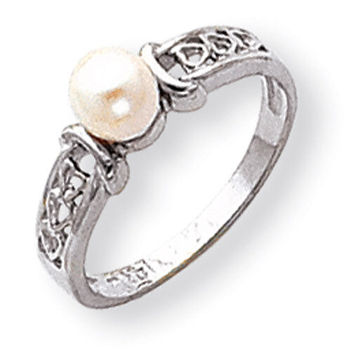Cultured Pearl Diamond Cultured Pearl ring 14k White Gold Y1848PL