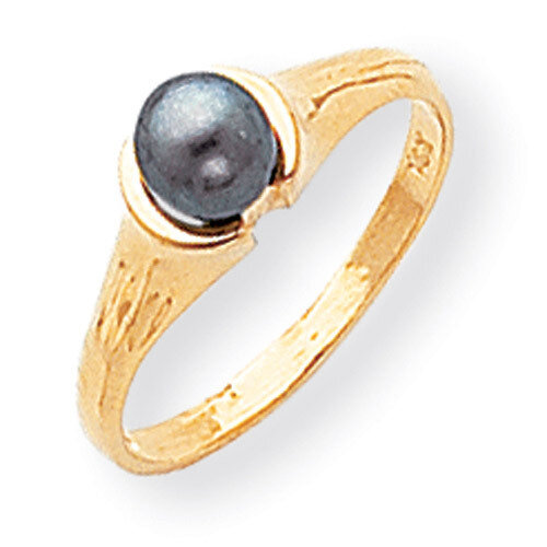 Black Cultured Pearl Diamond Cultured Pearl ring 14k Gold Y1855BP