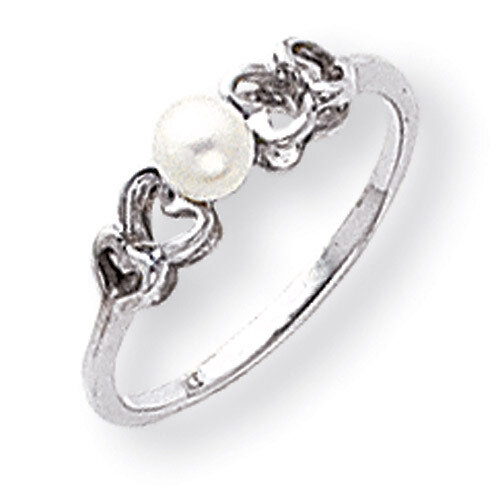 4mm Cultured Pearl ring 14k White Gold Y1870PL