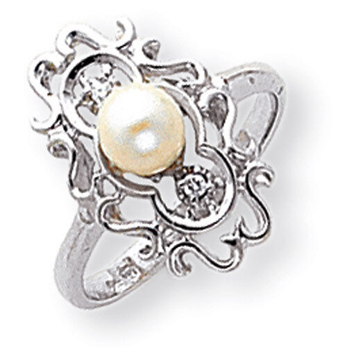 Cultured Pearl & Diamond Ring 14k Gold Y1907PL/AA