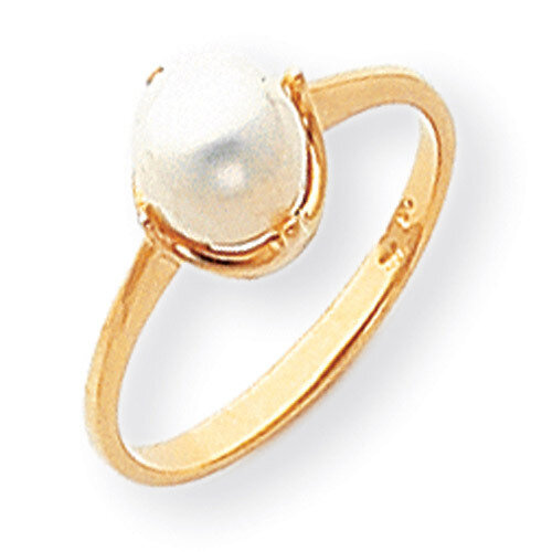 6.5mm Cultured Pearl ring 14k Gold Y1926PL