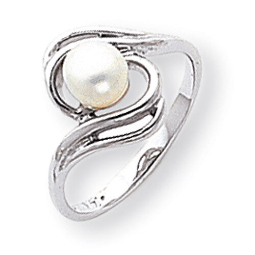 5.5mm Cultured Pearl Ring 14k White Gold Y1967PL