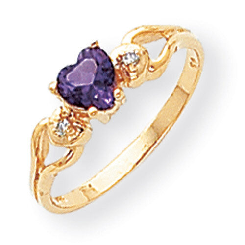 0.02ct. Diamond & 5mm Heart Gemstone Ring Mounting 14k Gold Polished Y2186