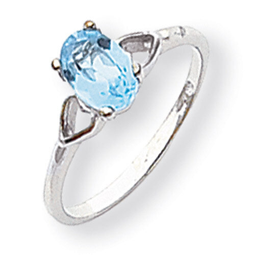 Polished 7x5 Oval Gemstone Ring Mounting 14k White Gold Y2194, MPN: Y2194,