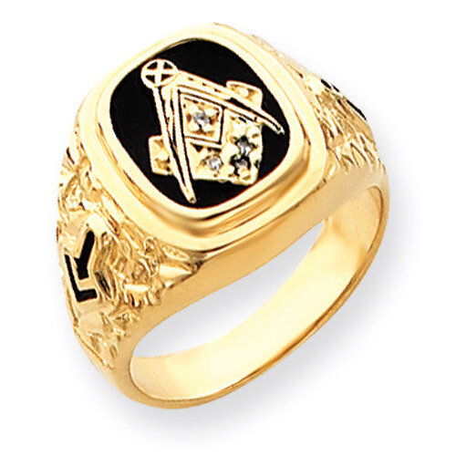 Diamond men's masonic ring 14k Gold Y4035MAA