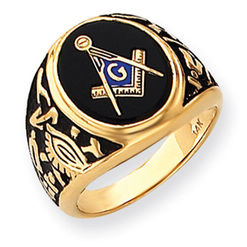 yellow masonic ring mounting 14k Gold Y4070