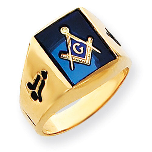 Men's Masonic Ring 14k Gold Y4090M