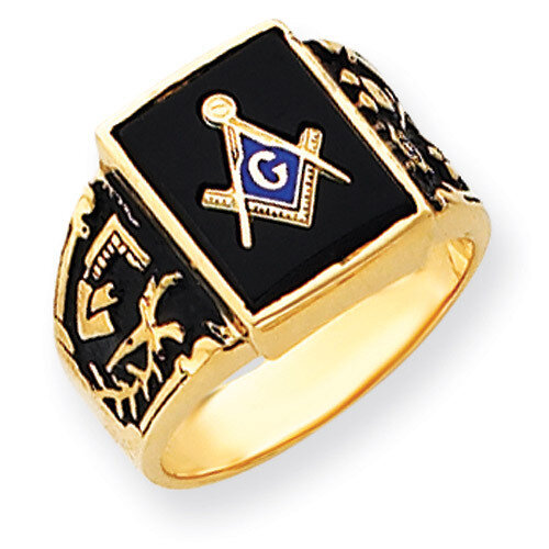 Men's Masonic Ring 14k Gold Y4096M