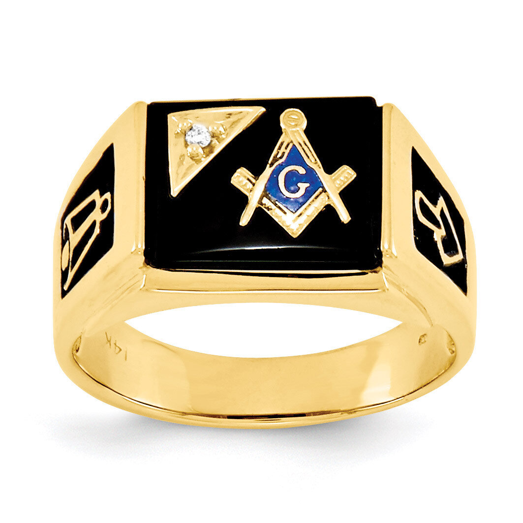 Diamond Men's Masonic Ring 14k Gold Y4110AA