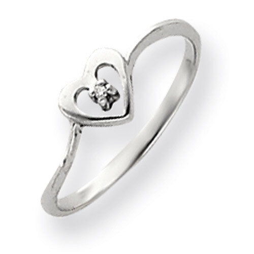 Diamond heart ring 14k White Gold Y4172AA