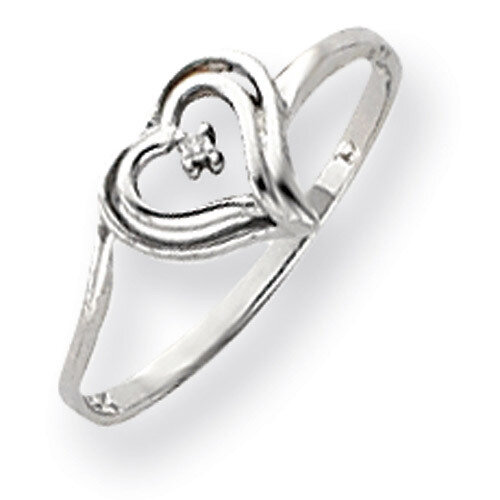Diamond Heart Ring 14k White Gold Y4178AA