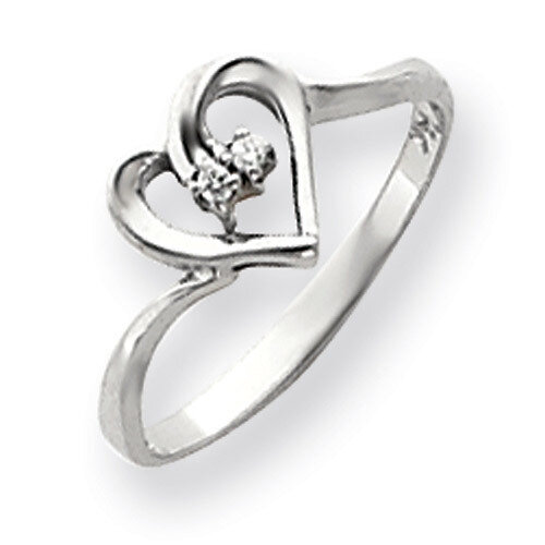 Diamond heart ring 14k White Gold Y4184AA