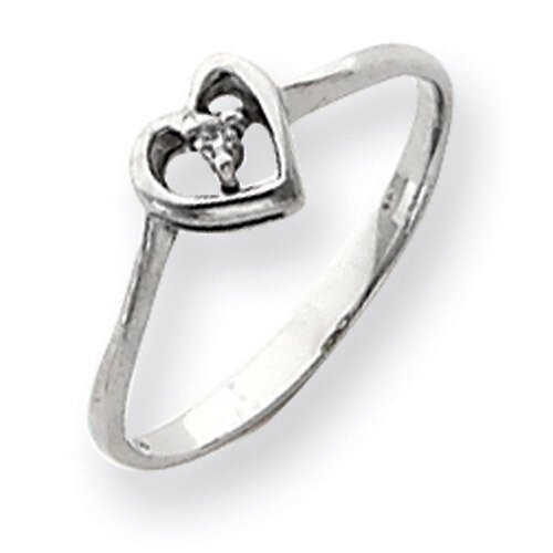 Diamond heart ring 14k White Gold Y4186AA