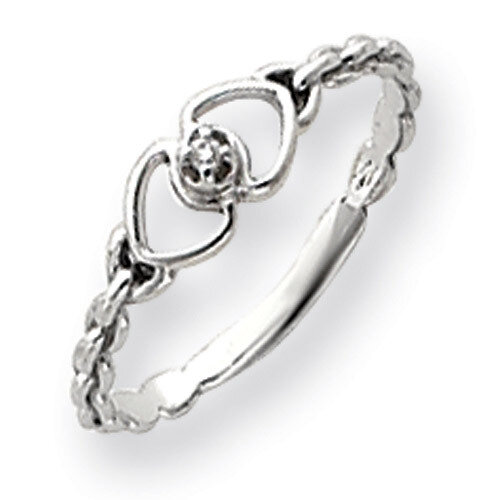 Diamond heart ring 14k White Gold Y4201AA