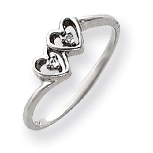 Diamond heart ring 14k White Gold Y4208AA