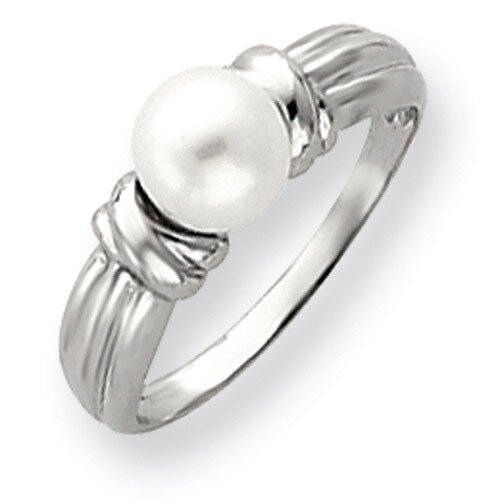6mm Cultured Pearl Ring 14k White Gold Y4357PL