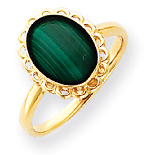 Malachite Cabochon Ring 14k Gold Y4494MB, MPN: Y4494MB, 883957433448