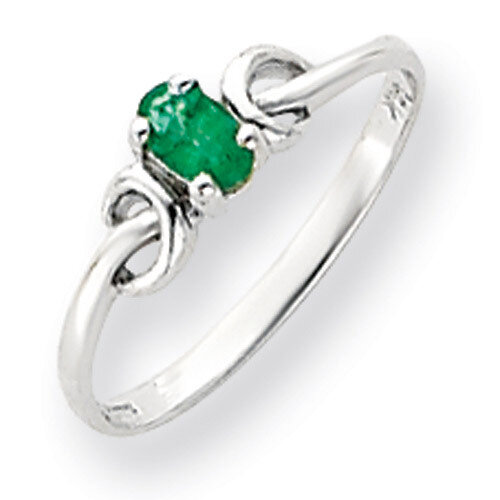 5x3mm Oval Emerald ring 14k White Gold Y4651E