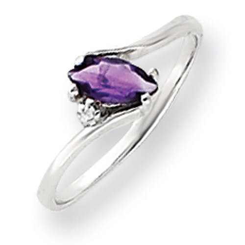 7x3.5mm Marquise Amethyst Diamond ring 14k White Gold Y4746AM/AA